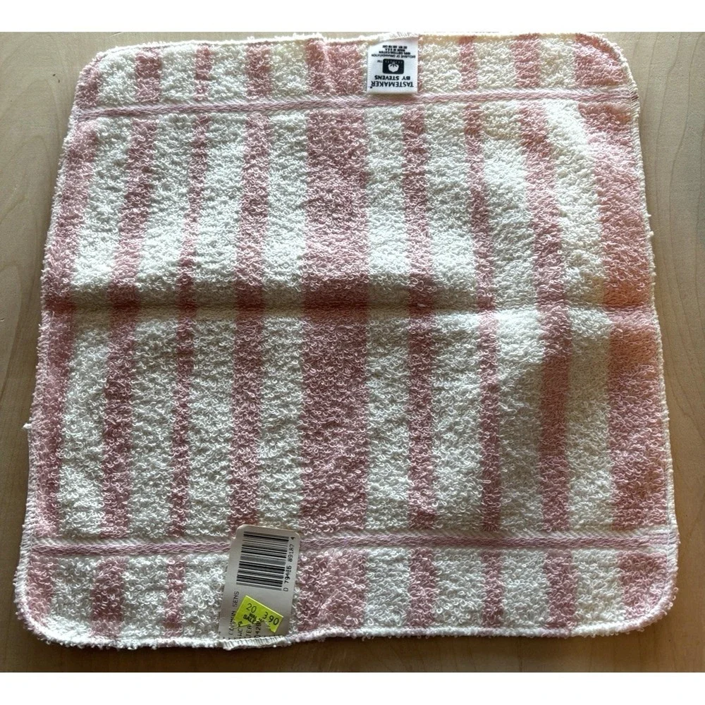 Vtg Tastemaker Washcloths NWT Retro Blue Pink Striped JP Stevens 100% Cotton USA